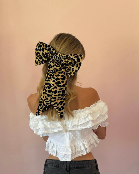 Large Cheetah Hair Bow