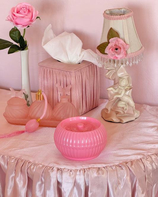 Vintage Pink Dusting Powder Jar