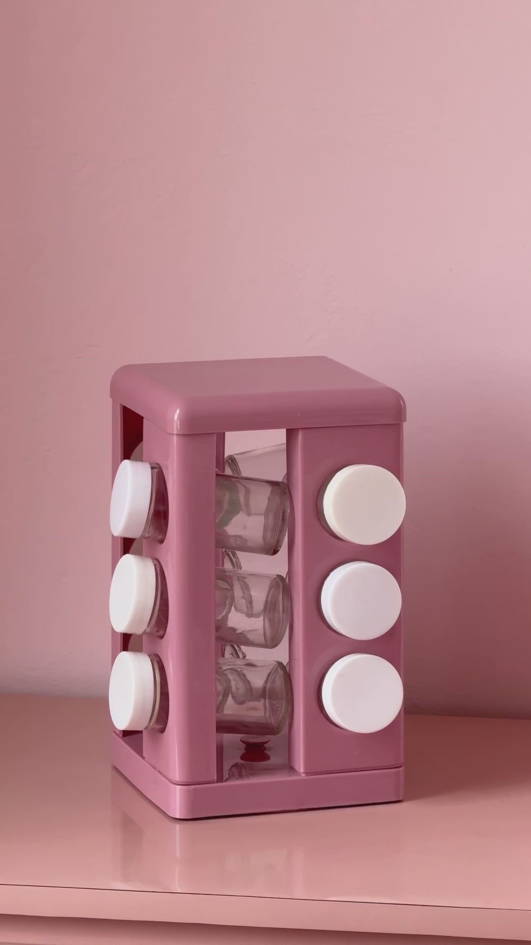 Mauve Pink Rotating Spice Rack